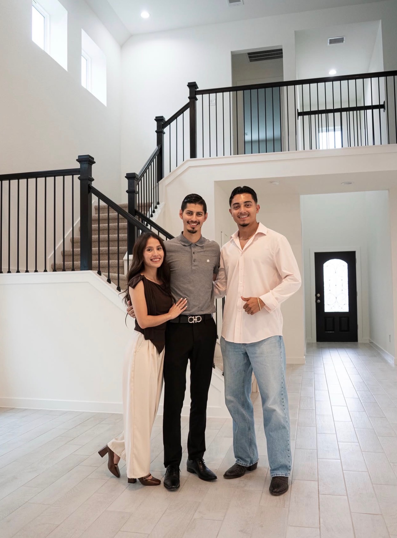 New homeowners inside their Houston home